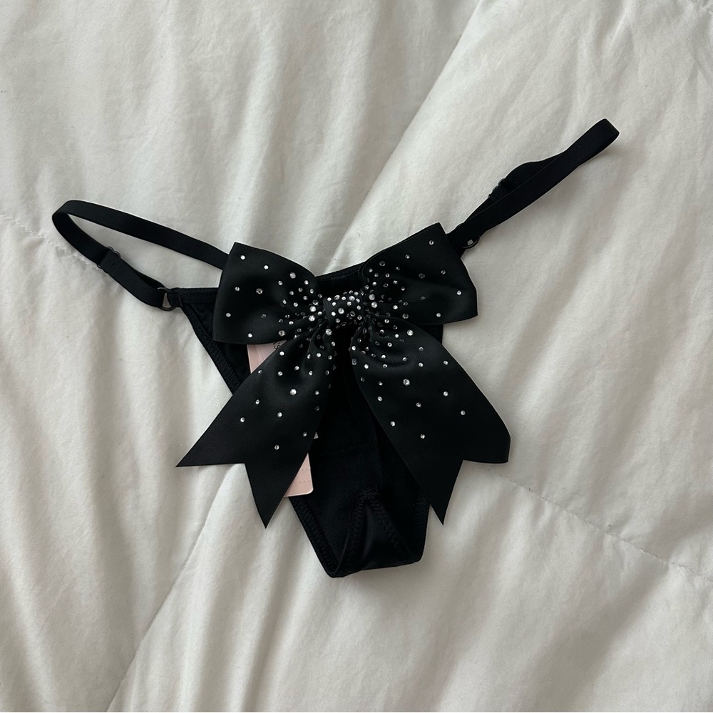 Victoria's Secret Black Strappy Pantie NWT
